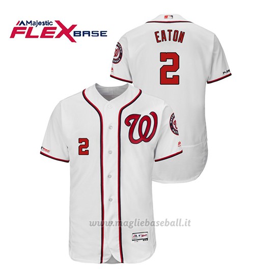 Maglia Baseball Uomo Washington Nationals Adam Eaton 150th Aniversario Patch Flex Base Bianco